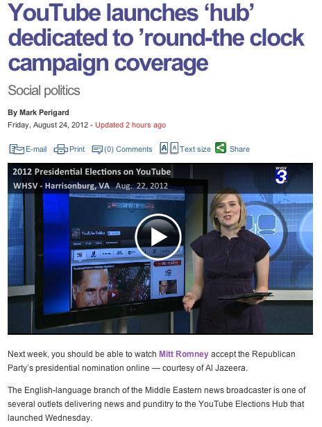 YouTube Offers Election Coverage For 2012 Campaign Season