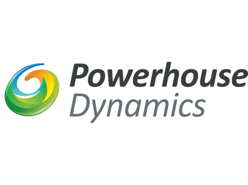 Colorful circular swirl logo on the left with dark gray wordmark to the right.